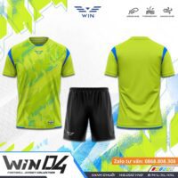 Bộ quần áo bóng đá Win 04 vải sợi drift mỏng nhẹ mẫu thiết kế nhiều màu xanh biển