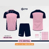 Bộ quần áo bóng đá ct3 central vải thun mỏng nhẹ nhiều màu đỏ 2