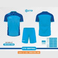 Bộ quần áo bóng đá ct3 central vải thun mỏng nhẹ nhiều màu đỏ 2