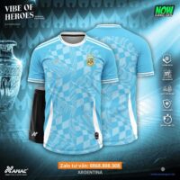Bộ quần áo bóng đá thiết kế Amac Argentina vibe of heroes nhiều màu đỏ