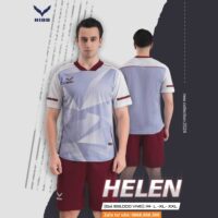 Bộ quần áo bóng đá thiết kế Nidu Helen vải fex chính hãng giá rẻ nhiều màu đỏ