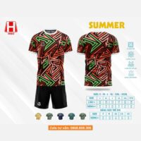 Bộ quần áo bóng đá thiết kế higo summer hoạ tiết outline nhiều màu