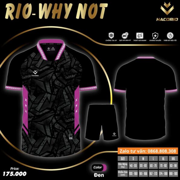 Mẫu áo bóng đá thiết kế Rio Why Not chính hãng vải Dri Fit nhiều màu