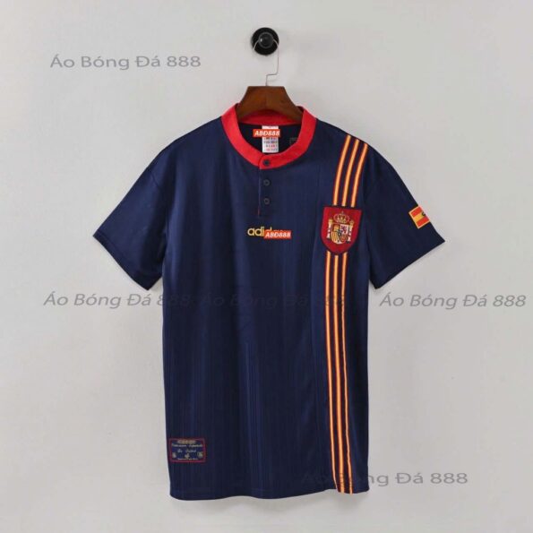 áo đá bóng đội tuyển Tây Ban Nha 1996 2hand tím than (1)