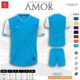 Áo bóng đá Ankling Amor mẫu thiết kế vải thun nhẹ nhiều màu xanh blue