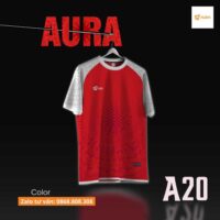 Bộ quần áo bóng đá Aura A20 sợi poly dệt mỏng nhẹ thoáng khí nhiều màu xanh 1