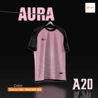 Bộ quần áo bóng đá Aura A20 sợi poly dệt mỏng nhẹ thoáng khí nhiều màu xanh 1