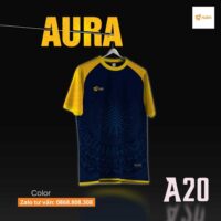Bộ quần áo bóng đá Aura A20 sợi poly dệt mỏng nhẹ thoáng khí nhiều màu xanh 1