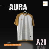 Bộ quần áo bóng đá Aura A20 sợi poly dệt mỏng nhẹ thoáng khí nhiều màu xanh 1