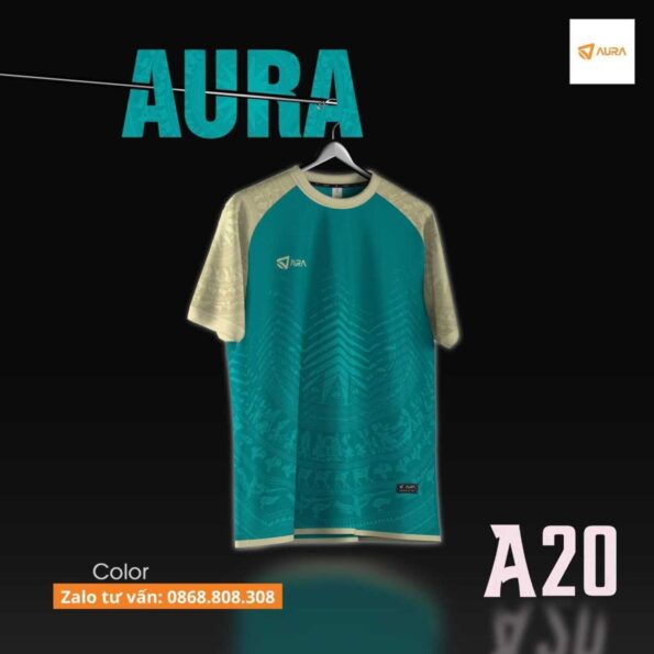 Bộ quần áo bóng đá Aura A20 sợi poly dệt mỏng nhẹ thoáng khí nhiều màu