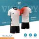 Bộ quần áo bóng đá CV Sport Victory vải Airmax Fabic nhiều màu trắng đỏ