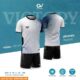 Bộ quần áo bóng đá CV Sport Victory vải Airmax Fabic nhiều màu xám đen