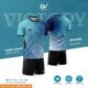 Bộ quần áo bóng đá CV Sport Victory vải Airmax Fabic nhiều màu xanh tím than