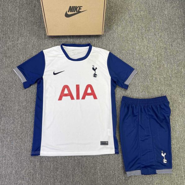 Bộ quần áo bóng đá Tottenham 24 25 home sân nhà AIA màu trắng than 2024 2025 mặt trước