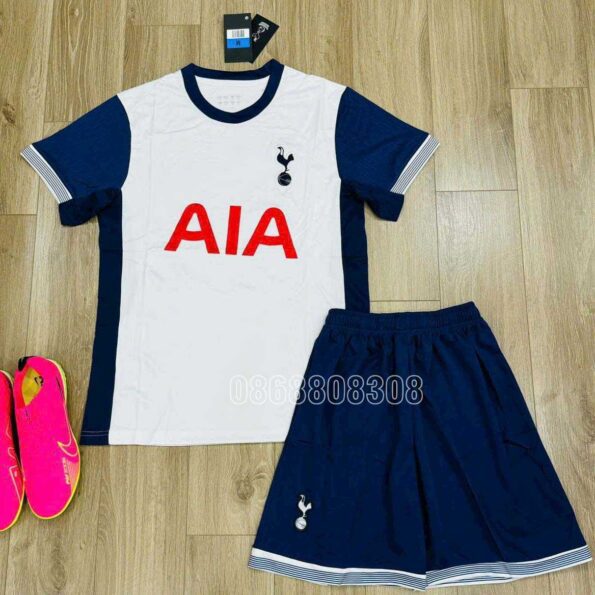 Bộ quần áo bóng đá Tottenham 24 25 home sân nhà AIA màu trắng than 2024 2025 tiêu chuẩn
