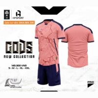 Bộ quần áo bóng đá gods hp sport chính hãng vải thun fabric nhiều màu hồng