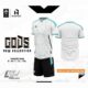 Bộ quần áo bóng đá gods hp sport chính hãng vải thun fabric nhiều màu trắng