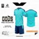 Bộ quần áo bóng đá gods hp sport chính hãng vải thun fabric nhiều màu xanh blue