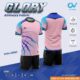 Bộ quần áo bóng đá thiết kế cv sport glory vải mè thoáng mát nhiều màu hồng xanh
