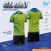 Bộ quần áo bóng đá thiết kế cv sport glory vải mè thoáng mát nhiều màu trắng đen