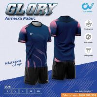 Bộ quần áo bóng đá thiết kế cv sport glory vải mè thoáng mát nhiều màu trắng đen