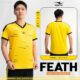 Bộ quần áo đá bóng thiết kế Keepfly Feath chính hãng vải thun nhiều màu vàng