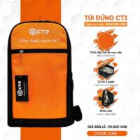 Túi đứng ct3 vững bước vươn xa chính hãng túi 3 ngăn xách tay màu cam