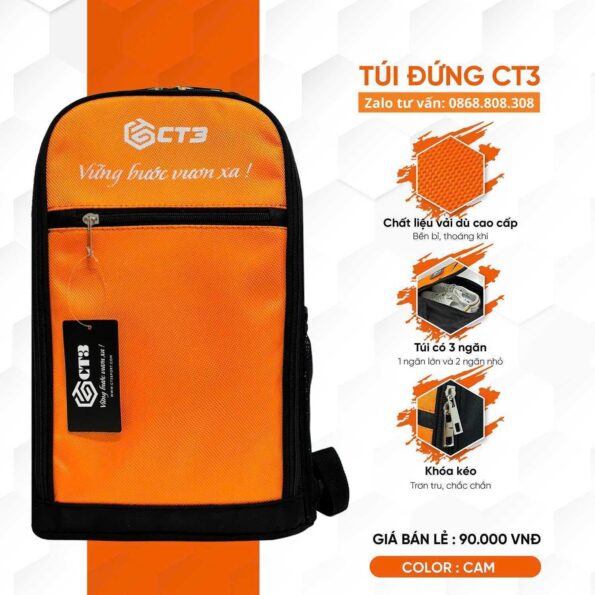 Túi đứng ct3 vững bước vươn xa chính hãng túi 3 ngăn xách tay