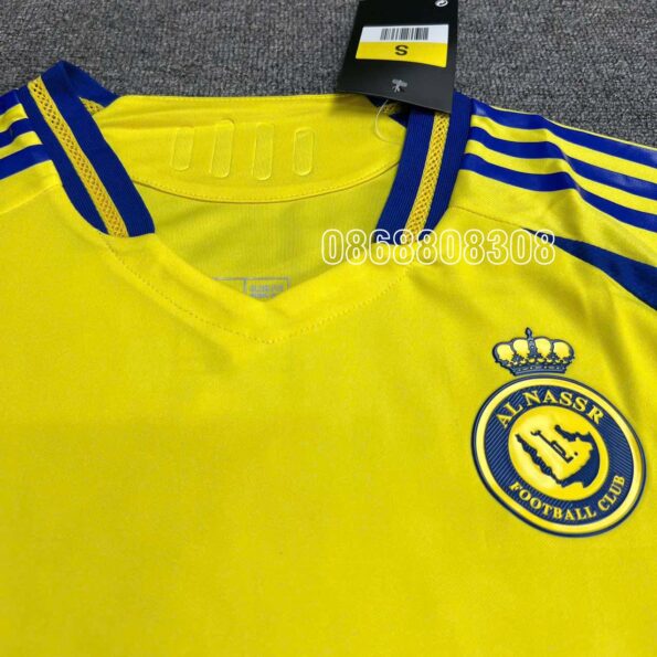 Bộ quần áo Al nassr 24 25 vàng sân nhà home logo cao su vải thái cận chất 2