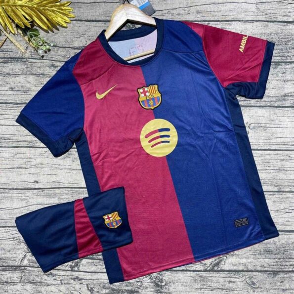 Bộ quần áo bóng đá Barcelona home mùa 2024 2025 Barca 24 25 sân nhà màu xanh đỏ không chữ 1