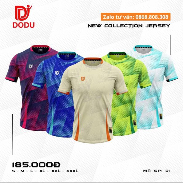 Bộ quần áo bóng đá Dodu D1 nhiều màu vải thun rmz fabric nhiều màu