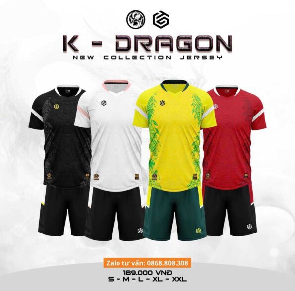 Bộ quần áo bóng đá ct3 k dragon vải thun rmz fabric chính hãng nhiều màu 1