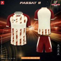 Bộ quần áo bóng đá phủi thiết kế Justplay Passat II màu vàng đỏ