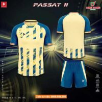 Bộ quần áo bóng đá phủi thiết kế Justplay Passat II màu vàng đỏ