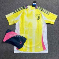 Bộ quần áo đá Juventus 24 25 màu vàng sân khách away năm 2024 2025 logo thêu vải thái 1