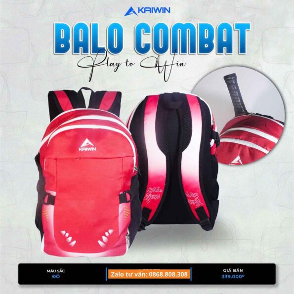 Balo combat thể thao chính hãng Kaiwin đỏ hồng