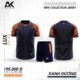 Bộ quần áo bóng đá Aika Lux chính hãng vải thun rmz fabric nhiều màu đen cam