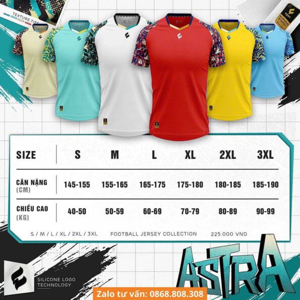 Bộ quần áo bóng đá Astra chính hãng Egan mới 2024 nhiều màu