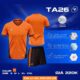 Bộ quần áo bóng đá TA Sport TA26 chính hãng vải mè Cambodia nhiều màu cam