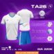 Bộ quần áo bóng đá TA Sport TA26 chính hãng vải mè Cambodia nhiều màu trắng xanh