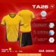 Bộ quần áo bóng đá TA Sport TA26 chính hãng vải mè Cambodia nhiều màu vàng