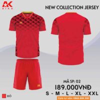 Bộ quần áo bóng đá aika 02 chính hãng vải thun rmz fabric nhiều màu vàng