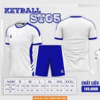 Bộ quần áo bóng đá phủi chính hãng keyball ST05 vải mè thoi nhiều màu xanh lơ nhạt