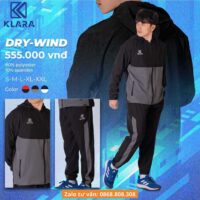 Bộ quần áo khoác gió Klara Bry Wind chính hãng nhiều màu đỏ than đen