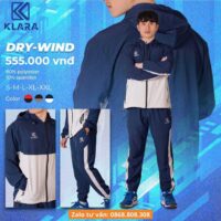 Bộ quần áo khoác gió Klara Bry Wind chính hãng nhiều màu đỏ than đen
