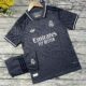 Áo bóng đá Real Madrid 2425 third màu đen mẫu sân thứ 3 có cổ polo mặt trước