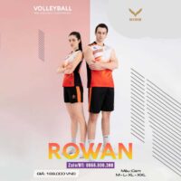 Bộ quần áo bóng chuyền rowan overate chính hãng nidu thiết kế sát nách nhiều màu cam đen