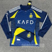 Bộ quần áo bóng đá Al Nassr 24 25 dài tay xanh sân khách away mặt trước