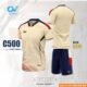 Bộ quần áo bóng đá C500 CRO CV Sport Fabic nhiều màu vàng be