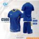 Bộ quần áo bóng đá C500 CRO CV Sport Fabic nhiều màu xanh bích